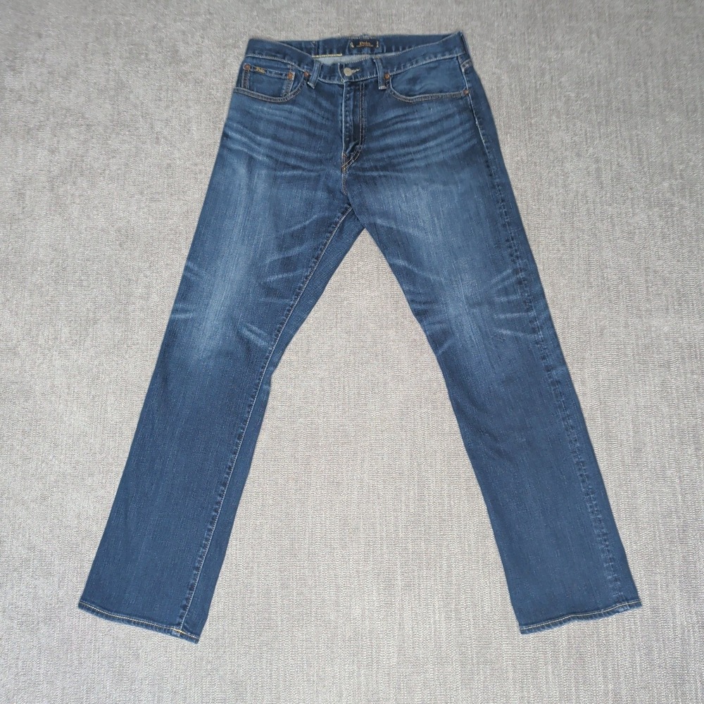Polo Ralph Lauren Hampton Relaxed Straight Jeans Mens 33x32 Blue Denim